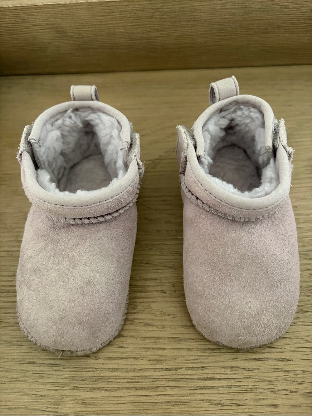 UGG Baby Suede Booties in Light Pink